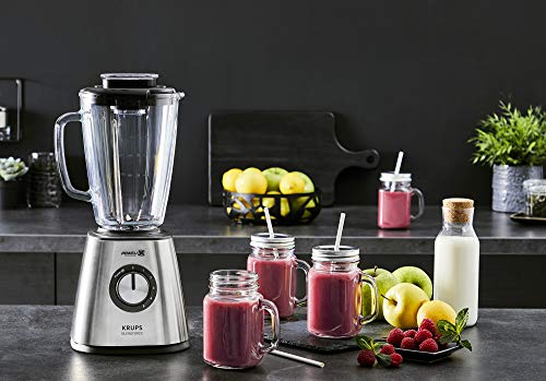 Krups KB439D Blendforce 2 blender | 800 Watt | 5 snelheden | pulsfunctie | 1,75 liter thermoglas container (inhoud: 1,25 liter) | schokbestendig | ijssnijder | roestvrij staal - Afbeelding 6