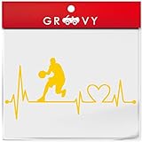 バスケ バスケットボール ステッカー NBA Bリーグ ハート 車 自動車 シルエット シール おしゃれ かわいい 防水 エンブレム アクセサリー ブランド アウトドア グッズ 雑貨 おもしろ_1378 (イエロー)