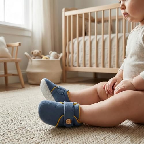 Image of Baby Shoes for Boys & Girls | Baby Boys Shoes | Soft Sole Shoes | Lightweight Breathable Baby Booties | Newborn Shoes (3-12 Months)