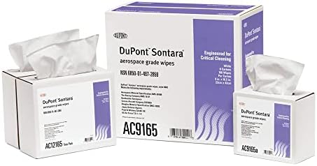 Contec AC9165 DuPont Sontara White Aircraft Wipe In Single Pop-Up Dispenser Box, 9" Length x 16.5" Width (Pack of 100)