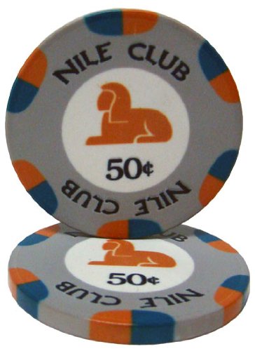 Brybelly Nile Club Casino Grade Ceramic 10-Gram Poker Chip – Pack of 50