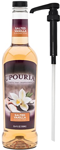 Upouria Salted Vanilla Flavored Syrup, 100% Vegan And Gluten-Free, 750 Ml 750Ml Bottle With Syrup Pump #TOP20