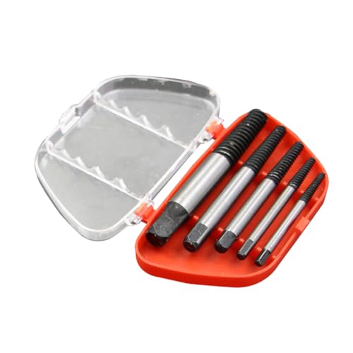 HOMSFOU 5pcs Screw Extractor Set Stripped Bolt Remover Metal Screw Extractor Simple Home Tool Box Kit Color