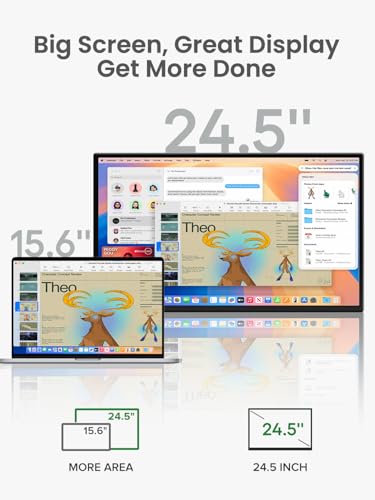 Image of Portable Monitor 24.5 inch 165HZ, 2K Portable Gaming Monitor with FreeSync, HDR, 180Adjustable Stand & VESA, 350Nits QHD IPS Large Travel Gaming Second Screen for Laptop, Game Console