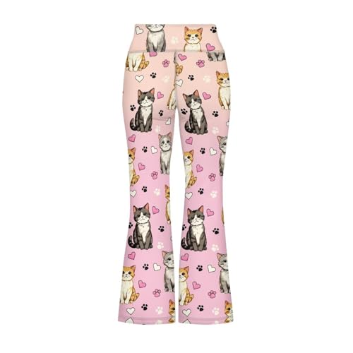 Image of Girls Flare Leggings Cute Bell Bottoms for Teen Girls Wide Leg Sweatpants for 5-14 T