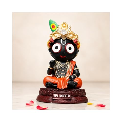 Image of VAMA Siddh Lord Jagannath Idol 4.5 Inch - Premium Resin Jagannath Murti for Home Temple, Car Dashboard & Office Desk | Hand Painted Shree Jagannath Idol for Gifting & Home Decor