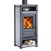 Produktbild Kaminofen Globe-fire Luna II H raumluftunabh. Guss Naturstein grau 6kW