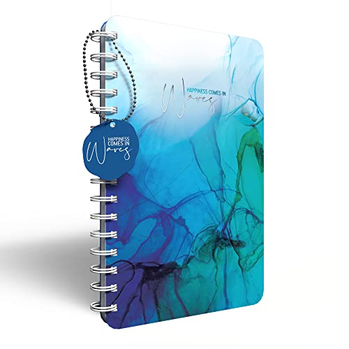 Image of Paperkraft A5 Designer Wiro Hard Bound diaries I Paper Dangler + 3 special inserts I 70 GSM I 168 Ruled Pages| Underwater Theme (Happiness comes in waves)