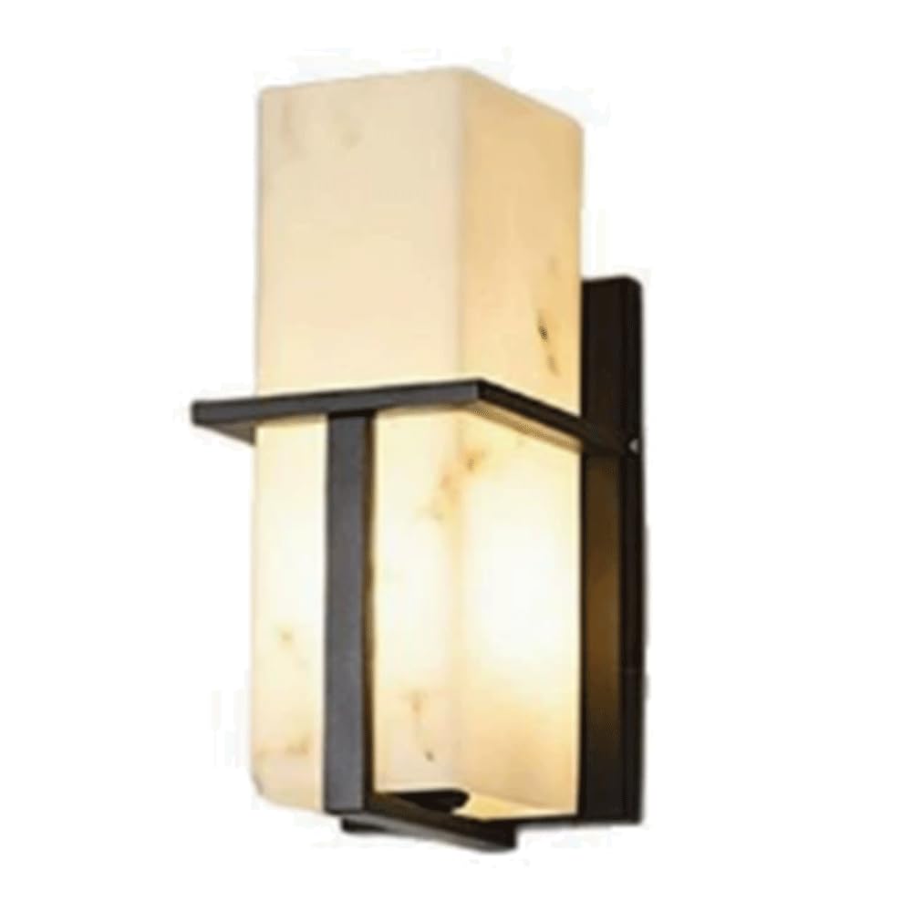 SHUANGZ 13inch Natural Marble Wall Sconces, Alabaster Wall Light, Hardwired Wall Light Fixtures, Modern Wall Mount Wall Lights for Dining Room Stairs Bedroom Decoration Stone Wall Lamps Hardwired
