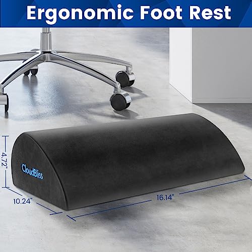 Image of CloudBliss Foot Rest for Under Desk at Work,Office Desk Accessories with Soft Foam and Washable Removable Cover, Foot Stool for Office, Car, Home to Foot Support and Relax Ankles, Gray