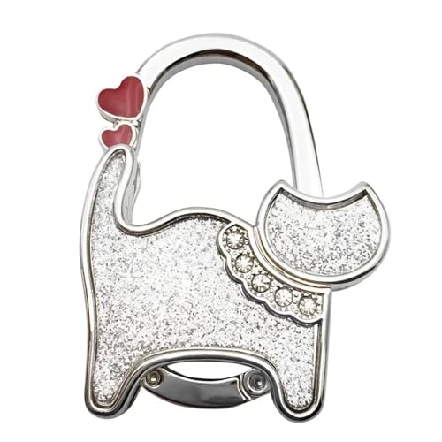 DSFIHJO Cuelga bolsos mesa Percha plegable unisex con forma de gato for bolso, diamantes imitación, for colgar bolsos, accesorios seguros for el hogar Soporte para bolsos de mano multiusos(Color 10)