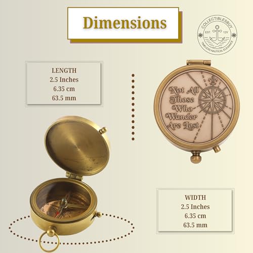 Brújula de Latón Náutica con Estuche de Cuero miniatura 2
