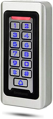 Retekess T-AC03 Access Control Keypad Waterproof, Digital Keypad Metal IP68 RFID 125KHz 2000 Users Wiegand 26 Backlight Rainproof Apartment Company Warehouse B&B Safety Garage
