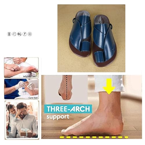 Yytcsjz Mens Orthopedic Sandals, Men's Outdoor Beach Slip on Non-slip Orthopedic Bunion Sandals, Casual Comfortable Clip-Toe Toe Corrector Flip Flops, for Big Toes Bent Toes and Pain Relief2