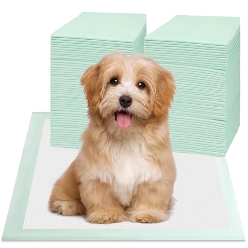 Image of Puppy Pee Pads 100PCS Disposable Pet Toilet Training Pads 18 inch x 13 inch for Dogs, Ultra Absorbent|Quick Dry|Leak-Proof Pet Potty Pads for Dog, Cat, Rabbits and Guinea Pigs (Green)