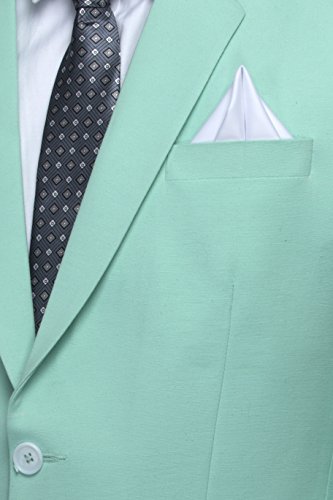 Image of FAVOROSKI Designer Men's Slim Fit Notched Lapel Single Breasted Solid Blazer (Light Green, 3XL)