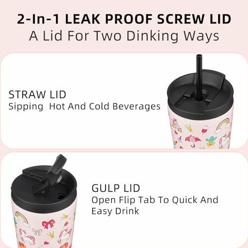 Image of BJPKPK 30 oz Coffee Tumbler with Straw, Insulated Stainless Steel Cup