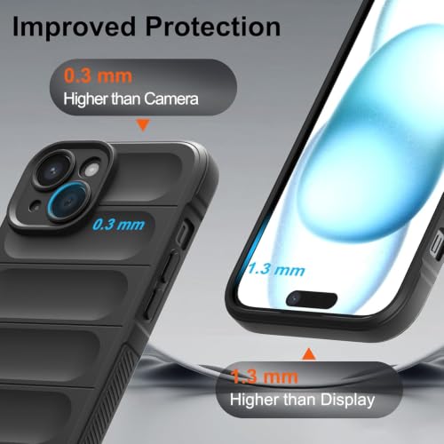 Image of ShieldTech AirGuard Series Back Cover Case for Apple iPhone 15 | Microfiber Lining | Airbag Cushion Drop Protection | Shockproof Silicone Back Cover Case | Anti Slip Grip - Black for Apple iPhone 15