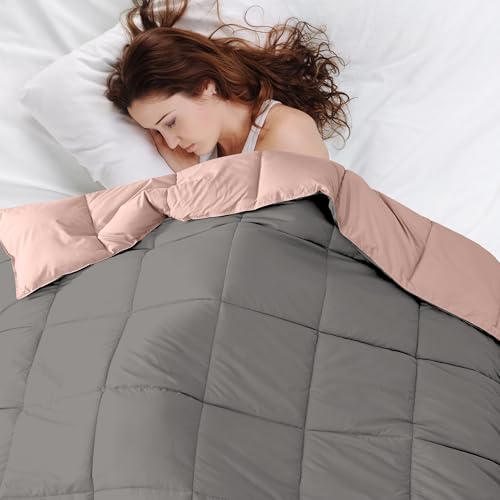 Image of Modern Threads Down Alternative Reversible Comforter Charcoal Gray /Blush Queen