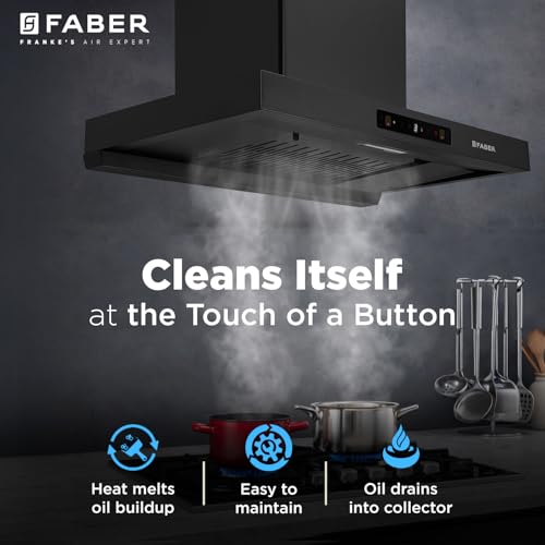 Image of Faber Atom 75cm 1500m /hr BLDC Autoclean Filterless T-Shape Chimney|Built In Oil Collector|Touch & Gesture Control|8Yr Motor,2Yr Comprehensive Warranty by Faber | Hood ATOM BLDC TC FL HC SC BK IN 75