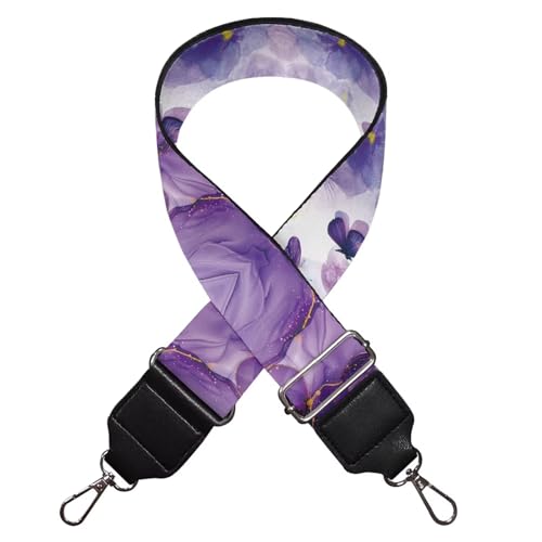 Image of Coldinair Purple Marble Print Bag Handle Strap Replacement Butterfly Purse Bag Strap for Women Men Luggage Strap Suitcases Luggage Carrying Bags