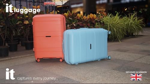 Image of it luggage-Momentous -20 inches PP Hardsided Fashion Luggage Cabin Trolley with Padded Laptop Section 8 Wheel with TSA Lock & Wet Pouch Inside (Fusion Coral)