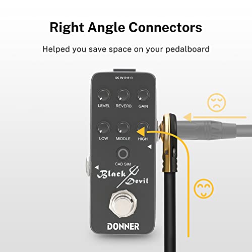 Donner Guitar Patch Cables Right Angle 6 Inch 15 Cm 1/4 Instrument Cables For Effect Pedals 6 Pack #TOP7