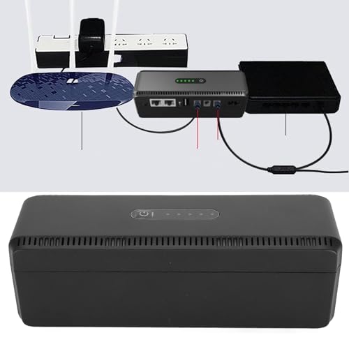 Fockety Batteria di Backup ups, Gruppo di continuità 10400 mAh con Porte Poe 15 V 24 V e Uscite USB 5 V 9 V 12 V, Mini ups Batteria di Backup per Router, Modem, Telecamera di Sicurezza