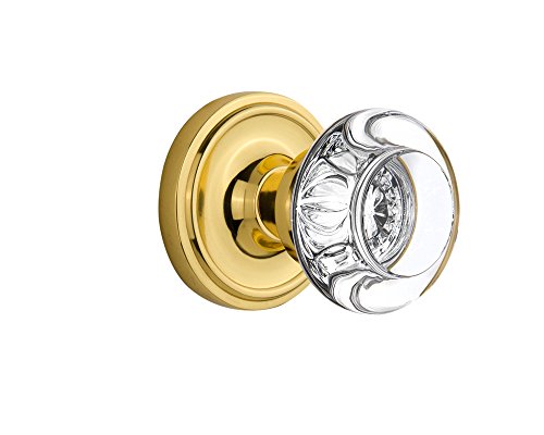 Image of Nostalgic Warehouse Classic Rosette Round Clear Crystal Door Knob