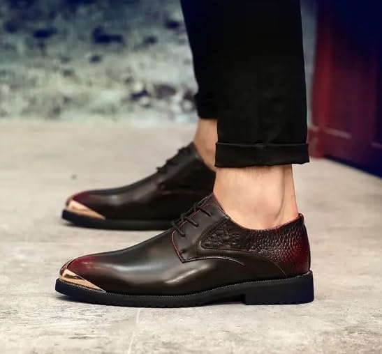 Men's Formal Leather Shoes, Casual Business Oxfords, Vintage Polish, Lace-up Slip-On, Driving, Comfort, Walking, Party, Wedding2