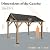 AMERLIFE 10x12 ft Solid Wood Gazebo, Hardtop Pergola with Metal Steel Roof, Outdoor Gazebo with Guest House for Garden, Porch, Patio, Black + Natural Wood