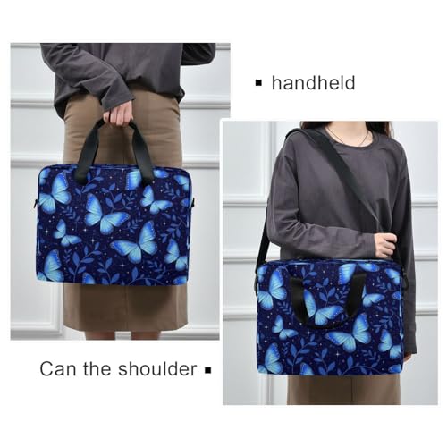 Bolso para laptop Senya con mariposas voladoras azul miniatura 2