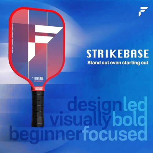 Image of StrikeBase Fibreglass Pickle Ball Rackets (Set of 2) | Wide Body Pickleball Paddle | Grit Painted Surface | Dual-Tone Edge Guard | Lightweight (Includes 2 Paddles 2 Balls & Cover)-16MM