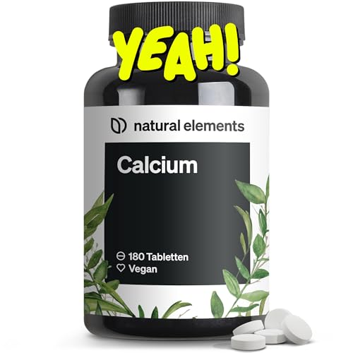 natural elements Calcium Tabletten – 800 mg Kalzium aus Calciumcarbonat pro Tagesdosis – 180 Tabletten für 3 Monate – vegan, hochdosiert, ohne unerwünschte Zusätze – laborgeprüfte Qualität natural elements Calcium Tabletten – 800 mg Kalzium aus Calciumcarbonat pro Tagesdosis – 180 Tabletten für 3 Monate – vegan, hochdosiert, ohne unerwünschte Zusätze – laborgeprüfte Qualität