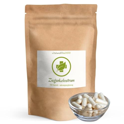 Hochwertiges Ziegenkolostrum - 100 Vegi-Kapseln - 'biologische Gold' genannt - kraftvoll mit 38% IGG- schonend getrocknet für optimale Vitalstoffkonzentration