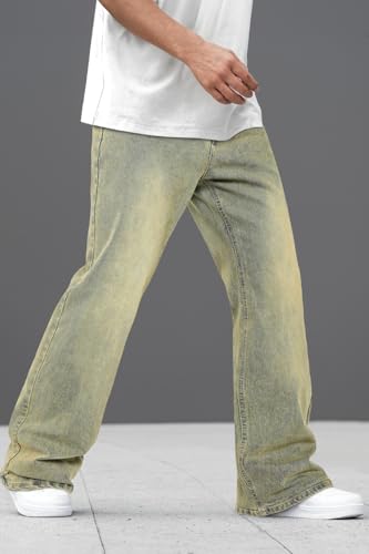 Heyfanee Men's Straight Leg Jeans Stretch Bootcut Denim Pants for Men Relaxed Fit3