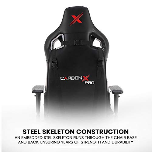 Image of CASINO KART CarbonXpro Stealth Series Ergonomic Gaming Chair Racing Style Adjustable Height High Back Premium - 4D Armest (Black)