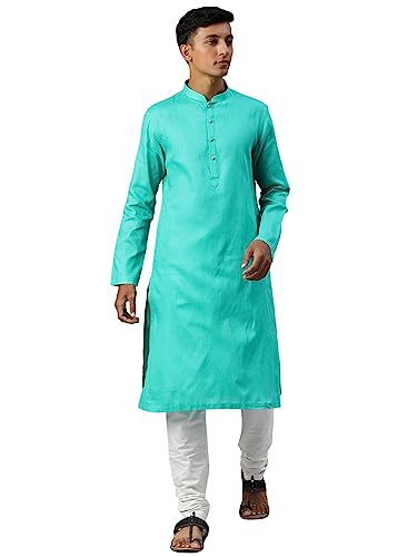 Image of Manthan Men's Cotton Solid Traditional Kurta Set