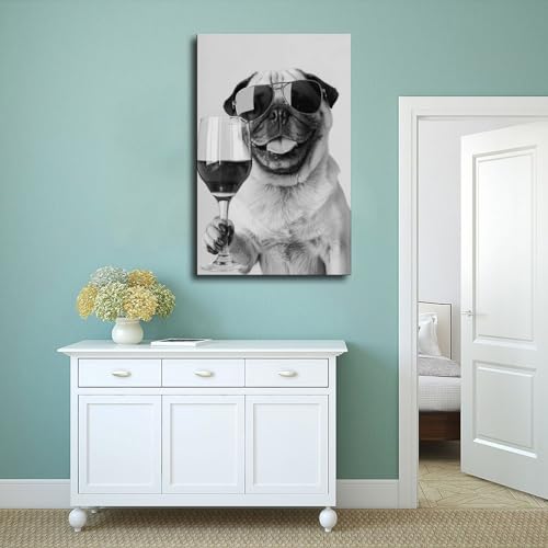 Poster sur toile carlin vin œuvre murale salon chic 40x60cm
