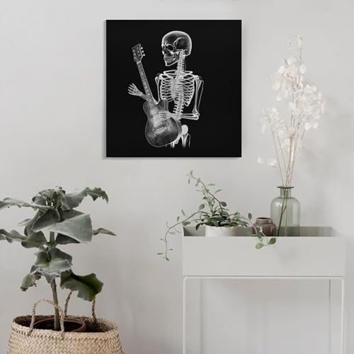 Toile murale abstraite crâne guitare pour transformer un mur vide