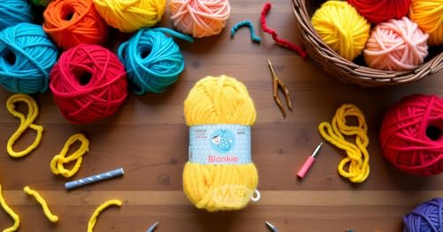 Image of GANGA Knitting Yarn Thick Chunky Wool, Blankie Yellow 200 GMS Best Used with Knitting Needles-YE Art-ADIJ