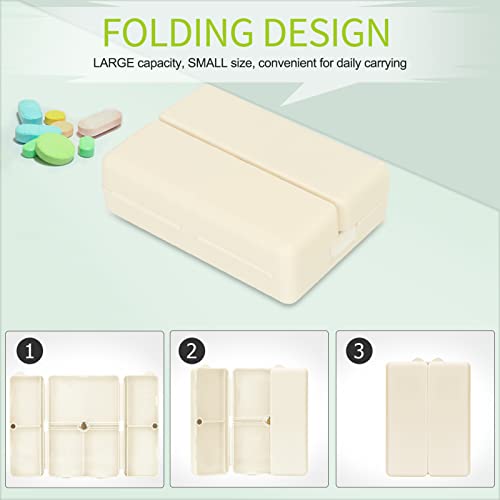 Image of FYY Travel Pill Organizer,7 Compartments Large Pill Box Medicine Case-Beige