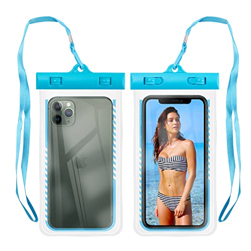 Waterproof Phone Pouch 2 Pack, Universal Cellphone Waterproof Underwater Case Dry Bag for iPhone 13 Pro Max 13 Mini 12 Pro Max 11 Pro Xs XR X 8 7 6S, Galaxy S20 S10 Pixel up to 7