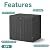 KFY 30 Gallon Waterproof Resin Deck Box, UV Resistant Outdoor Storage for Garden, Patio, Porch, Delivery,Striped Black