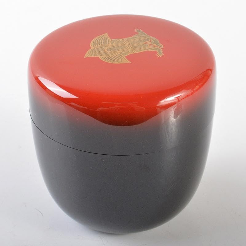 茶道具 松雲造 登亀蒔絵 中棗 極め箱 M R6556 茶道具 松雲造 登亀蒔絵