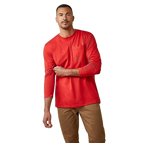 Camisa para hombre ARIAT MNS Rebar manga larga en color rojo para el trabajo diario