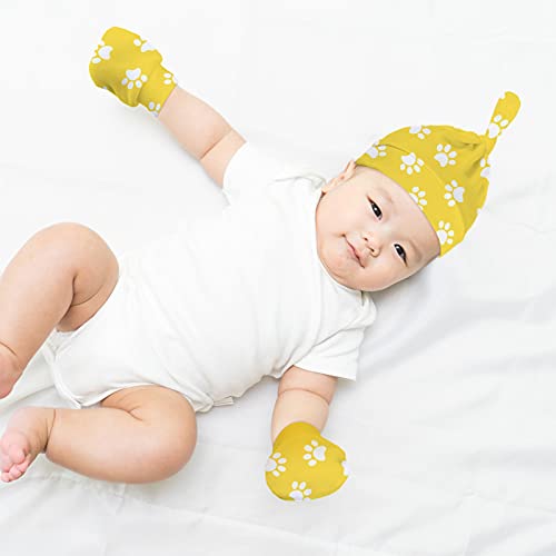 Sublimation White Blank Baby Knotted Beanie Hat and Gloves for Newborn (2)4