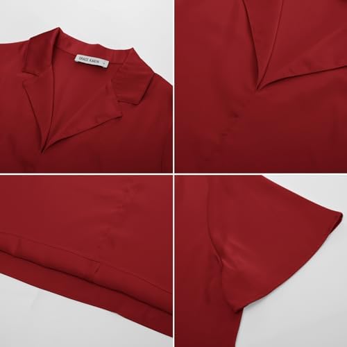 Camicia Estiva Donna In Raso - Maniche Corte, Scollo A V, Casual Da Ufficio - Foto 4