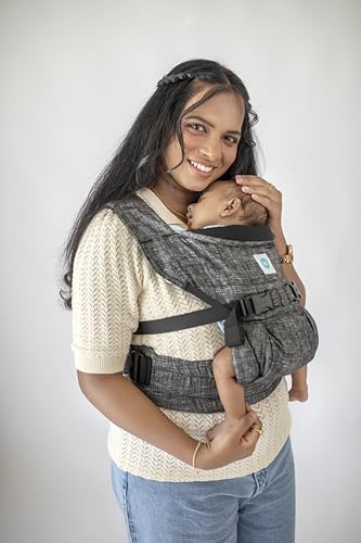 Image of SOULSLINGS 4-in-1 Lali Baby Carrier Bag- Grey - Linen | Compact & Lightweight (400g) | Adjustable for 0-24 Months (4-15kg) | Machine Washable & Handwashable | Breastfeeding Friendly