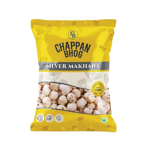 Image of Chappan Bhog Phool Makhana 250g | Silver Fox Nuts 4+ Suta Large | Premium Raw Makhana (Lotus Seeds) | Healthy Snack | High Protein | Gluten Free | Fasting and Evening Diet Snacks